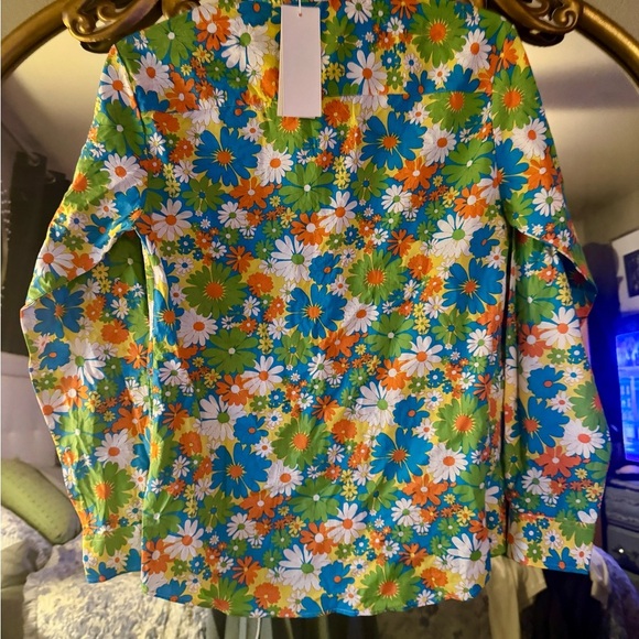 Men's Floral Long Sleeve Shirt - Multicolor - Picture 4 of 6